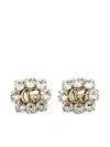 GUCCI DOUBLE G CRYSTAL CLIP EARRINGS