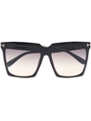 Tom Ford Sabrina Square-frame Sunglasses In 黑色