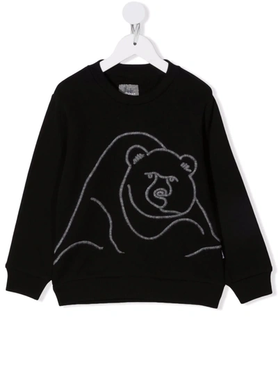 Il Gufo Kids' Bear Print Sweatshirt In Black