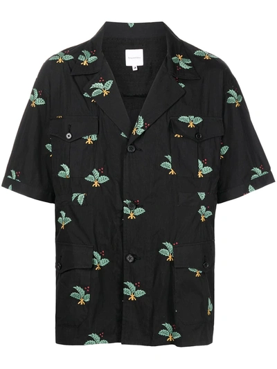 Sasquatchfabrix Hiiragi Embroidery Safari Shirt In 黑色