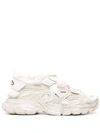 Balenciaga Faux Fur-lined Leather And Rubber Sandals In Beige