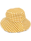 Faithfull The Brand Teryll Check-print Bucket Hat In Yellow