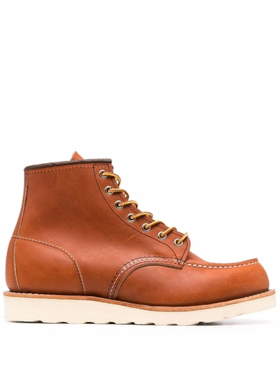 RED WING SHOES CHUNKY LACE-UP LEATHER BOOTS