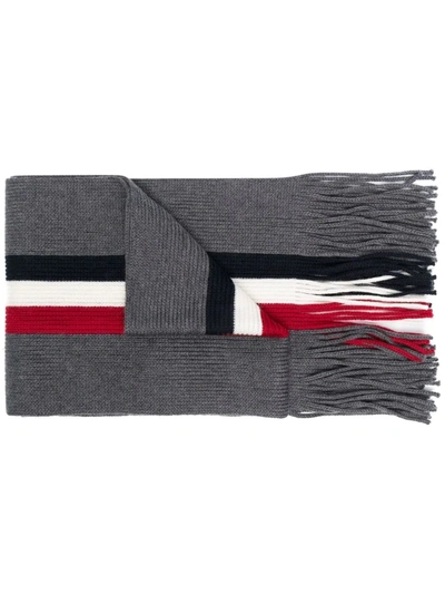Moncler Logo-patch Knitted Scarf In Multicolour