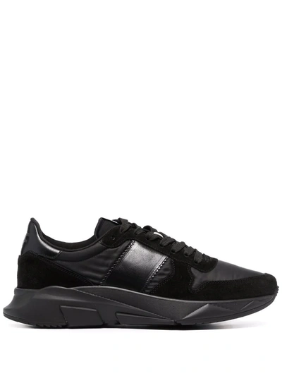 Tom Ford Jagga Leather-trimmed Nylon And Suede Sneakers In Black