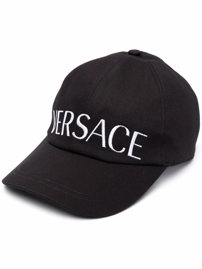 Versace Medusa Plaque Logo Cap In 黑色