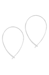 Sterling Forever Threader Hoop Earrings In Silver