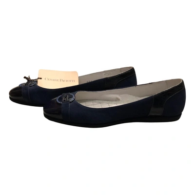 Pre-owned Cesare Paciotti Ballet Flats In Blue