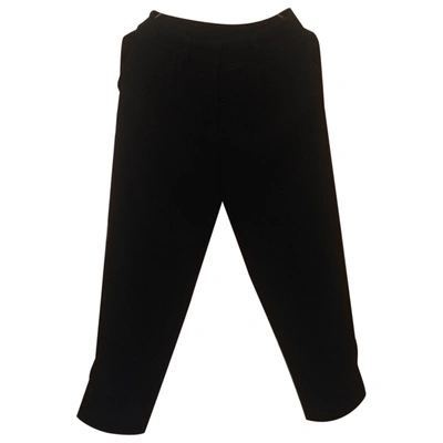 Pre-owned Pieces Trousers In Black