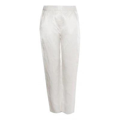 Pre-owned Mm6 Maison Margiela Linen Trousers In White