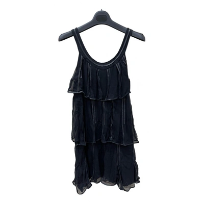 Pre-owned Cacharel Silk Mini Dress In Black