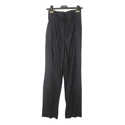 Pre-owned Dolce & Gabbana Wool Trousers In Blue