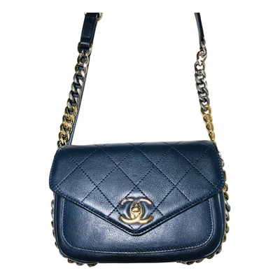 Pre-owned Chanel Trendy Cc Leather Handbag In Blue