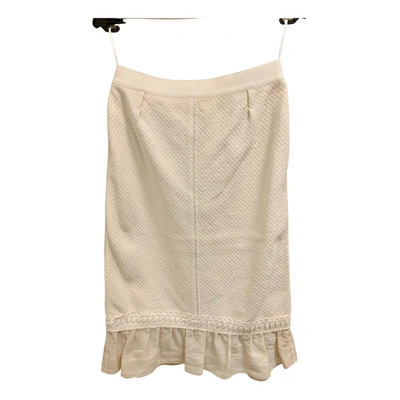 Pre-owned Louis Vuitton Mid-length Skirt In White