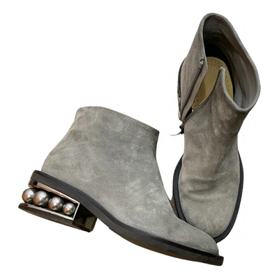 Pre-owned Nicholas Kirkwood Ankle Boots In Grey