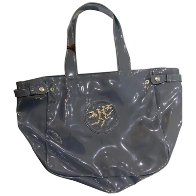 Pre-owned Piero Guidi Patent Leather Handbag In Grey