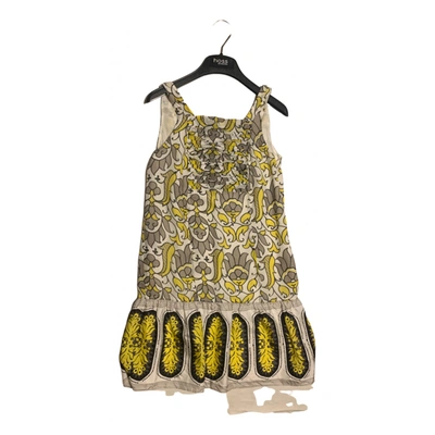 Pre-owned Hoss Intropia Silk Mini Dress In Yellow