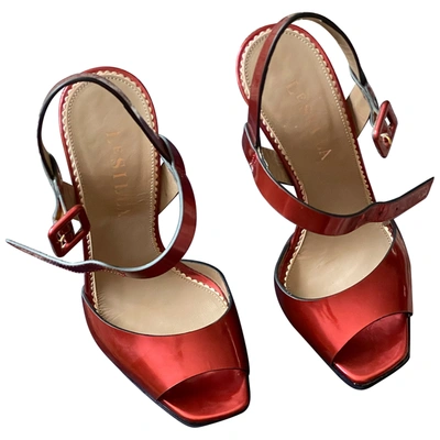 Pre-owned Le Silla Patent Leather Sandals In Red