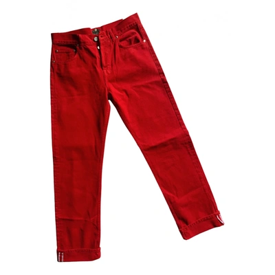 Pre-owned Fendi Bootcut Jeans In Red