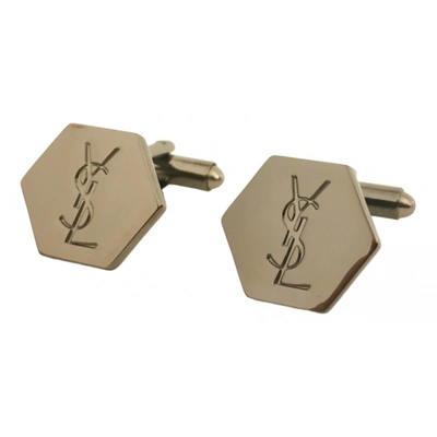 Pre-owned Saint Laurent Cufflinks In Silver