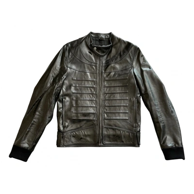 Pre-owned Dior Leather Jacket In Green