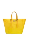 Dolce & Gabbana Nylon Sicily Shopper With Branded Plate In Yellow