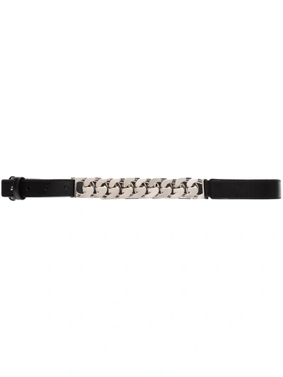 Givenchy G Link Chain Leather Belt In Black