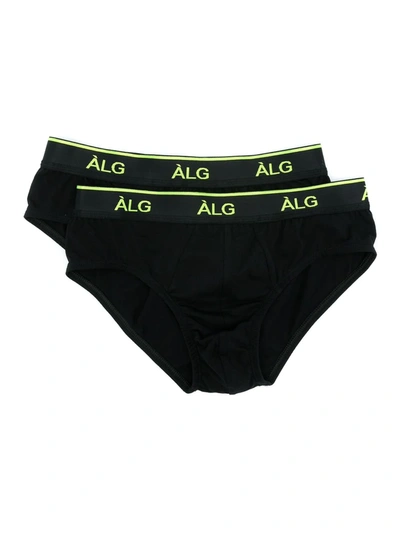 Àlg Slip Two-pack Briefs In Black