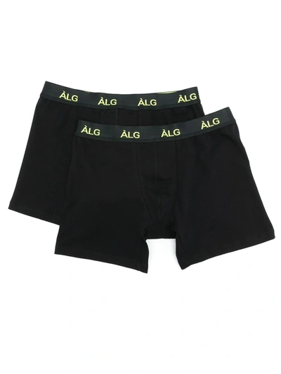 Àlg Logo-waistband Two-pack Trunks In Black