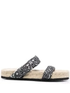 Manebi Bandana-print Flat Slides In Black