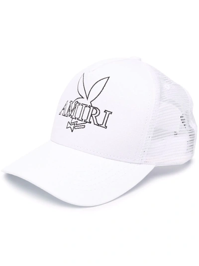 Amiri X Playboy White Bunny Logo Trucker Cap