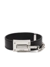 Amiri Silver-tone And Leather Bracelet In Black