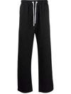 Palm Angels Black Pxp Washed Palm Chino Trousers In Black