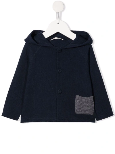 Zhoe & Tobiah Babies' Hooded Button-up Jacket In Blue