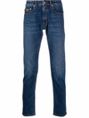VERSACE JEANS COUTURE LOGO-EMBROIDERED STRAIGHT-LEG JEANS