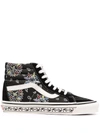 Vans Paisley-print High-top Sneakers In Black