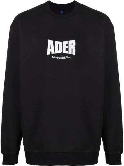 Ader Error Logo-print Crew Neck Jumper In Black