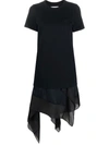 SACAI DRAPE-DETAIL T-SHIRT DRESS