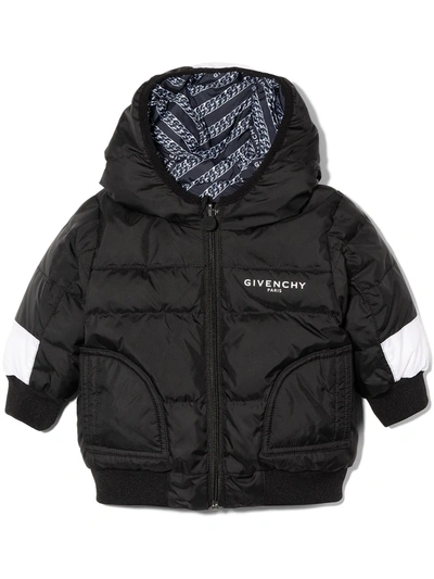 Givenchy Baby Reversible Logo Padded Jacket In Black