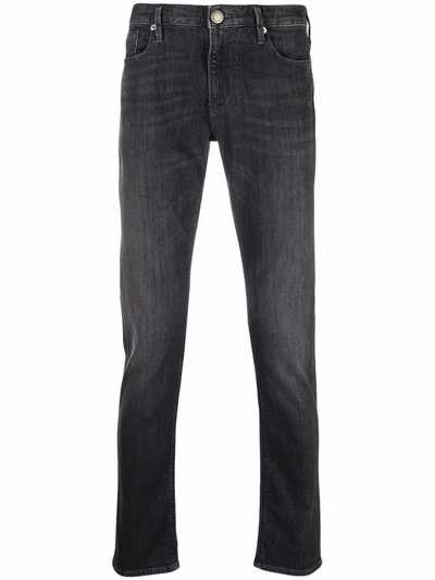 Emporio Armani Slim-cut Denim Jeans In Black