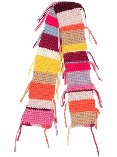 Forte Forte Striped Scarf In Multicolor Crochet Wool