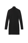 ALEXANDER WANG LOGO TURTLENECK DRESS IN STRETCH VISCOSE