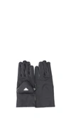 Prada Nylon And Leather Gloves In Black