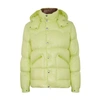 Moncler Coutard Quilted Glossed-shell Hooded Down Jacket In Light Yellow