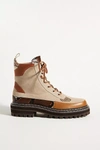 Cecelia New York Henry Lace-up Boots In Beige