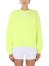 Alexander Wang T T By Alexander Wang Logo Print Crewneck Sweatshirt In Verde