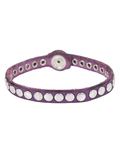 Htc Purple Leather Bracelet In Violet