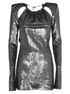 Attico Sequin-embellished Dress In Silver