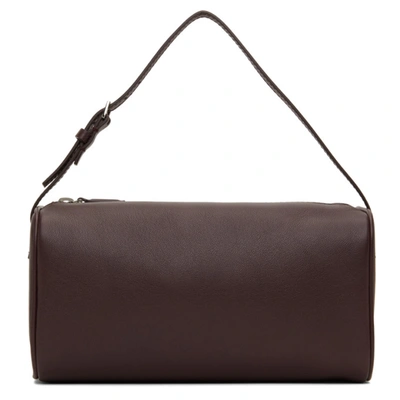 The Row 90s Small Grained-leather Shoulder Bag In Eggplant