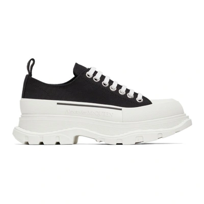 ALEXANDER MCQUEEN BLACK TREAD SLICK LOW SNEAKERS